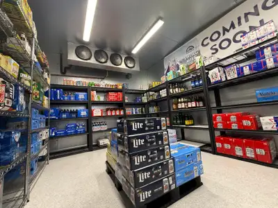 Golden Gate Gas & Goods Beer Cave entrance